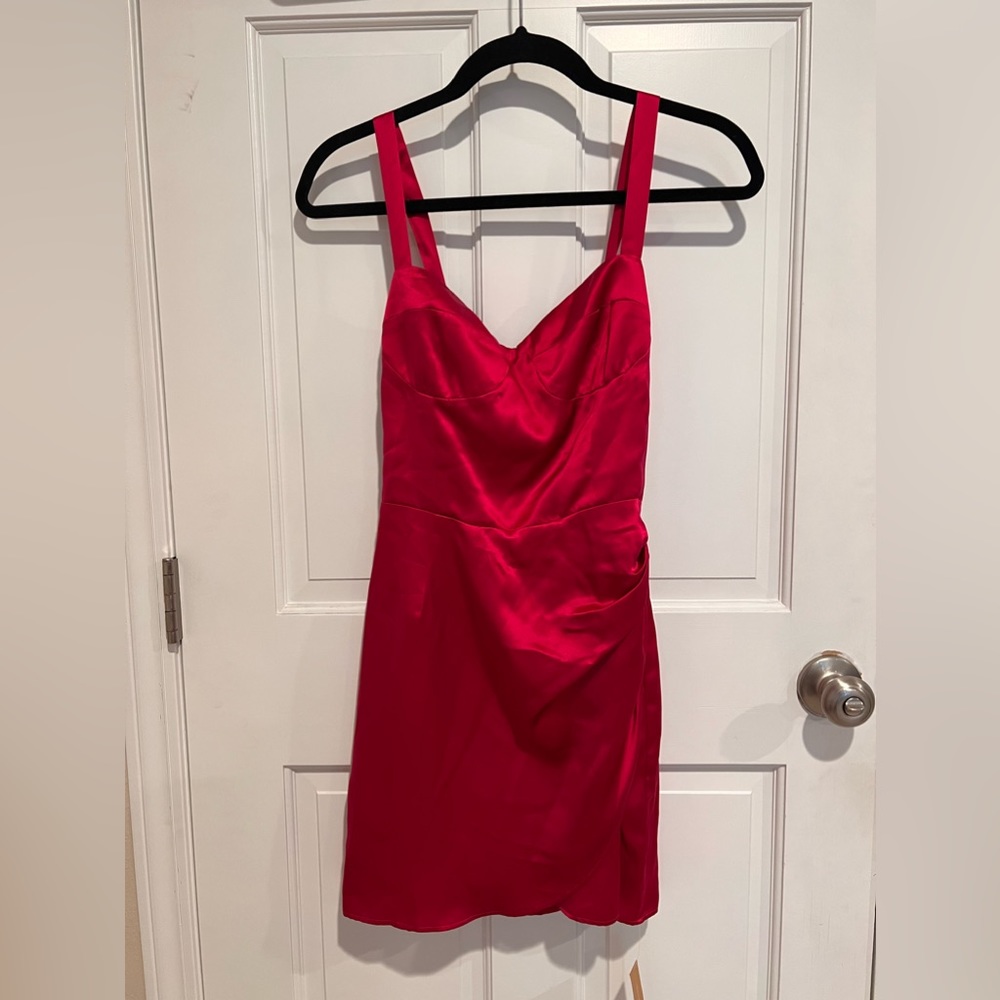 Reformation Fonda Dress Rhubarb